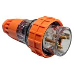 RackPower KNFP38-02 20A 3 pin straight plug Orange (IP66) - Generic P320
