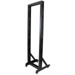 StarTech.com 42U Mobile Open Frame Network Rack with Wheels - 663lbs - - 2 Post 19" Portable Rack for Computer - AV - Media - IT Equipment - 2POSTRACK42