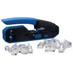 Ideal Industries IDL33-396 Data and Voice Modular Plug Crimp Tool Kit. Includes 10x RJ-11 6P6Cand10xRJ-45 (8P8C CAT5e) Plugs.