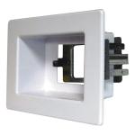Recessed Single White Wall Box. 1x GPO Slot, Stud Mount or Floating GibNeworRetrofitnstallation.Suittable for use in 70 & 90mm Wall Cavities. Includes Metal Bracket.