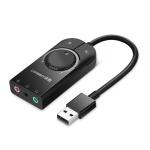 UGREEN CM129 Audio Sound Card Adapter USB 2.0 wiith Voice Controll & Mute Button  -Driver Free Adapter For Laptop PC