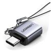UGREEN USB-A 3.0 Female To USB-C Type-C Male Convertor Adapter With Lanyard -Space Grey For USB Flash Driver OTG Data Convertor UGREEN USB-A 3.0 Female To USB-C Type-C Male Convertor Adapter With Lanyard -Space Grey For USB Flash Driver OTG Data Convertor