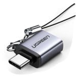 UGREEN USB-A 3.0 Female To USB-C Type-C Male Convertor Adapter With Lanyard -Space Grey For USB Flash Driver OTG Data Convertor