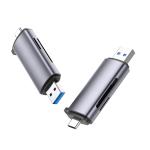 UGREEN CM185 USB-C & USB-A 3.0 Male To SD/TF Dual Slots OTG Card Adapter, Aluminum Case for Mac Windows Linux PC Laptop