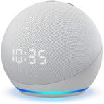 Amazon Echo Dot (4th Gen) with Clock Smart Speaker with Alexa - Glacier white