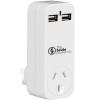 The Brute Power Co BPAUSB2 1 Socket Adaptor - 2x USB Ports - Surge Protection - White Suits AU / NZ Socket / Plug The Brute Power Co BPAUSB2 1 Socket Adaptor - 2x USB Ports - Surge Protection - White Suits AU / NZ Socket / Plug