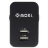 Moki ACC-MUSBWB Dual USB Wall Charger - Black Moki ACC-MUSBWB Dual USB Wall Charger - Black