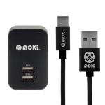 Moki SynCharge ACC-MSTCWALL Wall Charger & USB-C Braided Cable