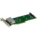 Supermicro LP PCIe 4.0 x8 Hybrid NVMe/SATA M.2 RAID 0/1 Carrier, SAS3808 RAID Controller