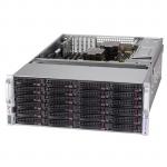 Supermicro 640P-E1CR36H Barebone, 4U, 2x LGA4189, 16 DIMM, 36x 3.5" Hot-Swap SAS/SATA (Front/Rear), Broadcom 3908 HW RAID, 2x 10G RJ-45, 1x M.2 2280/22110, 2x 1600W Redundant Power Supplies