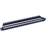 Dynamix PP-UK-24RM 24 Port Unloaded Patch Panel Keystone Inserts, 1RU, with Rear Cable Management bar.