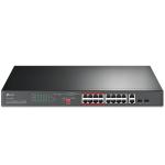 TP-Link TL-SL1218MP 16-Port 10/100 Mbps + 2-Port Gigabit Rackmount Switch with 16-Port PoE+ (Max 250W)