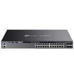 TP-Link Omada SG6428XHP 28-Port 10G Stackable L3 Managed PoE Switch (720W) - 10G SFP+ x4, 1GbE PoE+ x24