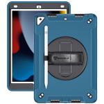 Armor-X (RIN Series) RainProof Military Grade Rugged iPad Case for iPad 10.2" (9/8/7th Gen) -(Blue) With  Pen Holder, Hand Strap, Kick-Stand & Shoulder Strap