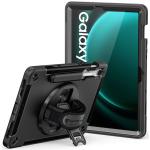 Armor-X (RIN  Series) RainProof Military Grade Rugged Tablet Case W/ Shoulder + Hand Strap & Kick-Stand  for Samsung Galaxy Tab S9 FE + 12.4"    (SM-X610 / SM-X616)