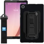 Armor-X (PXS Series) TPU Impact (Black) Protection   Case for Lenovo  8" M8 (4th  Gen) Tablet   With KickStand & Handstrap - Black - Integrated X-Mount Type-T adaptor (Support Armox-X  X-Mount Type-T Mount  Accessories)