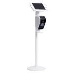 Bouncepad BP-FST/PRNT112-EEW Floorstand + Brother Printer Bracket - iPad 10.2" 8-9th Gen White Exposed Home Button & Front Camera