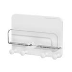 UGREEN Universal Phone Wall Mount Holder Support up to 7.2" Tabet & Phone - 4 Key Chains Cable Management Hook - Weight Capacity 2kg - White