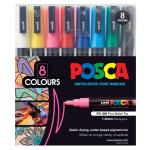 Uni PC3M8C Uni Posca Marker 0.9-1.3mm 8 Piece Asstd PC-3M