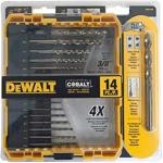 Dewalt Extreme 14 Piece Cobalt Pilot Point Drill Bit Set - Up to 3/8"