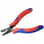 Goldtool Precision Plier 130mm Polished CRV Combination - Double Leaf Springs - Rubber Easy Grip Handles for Greater Comfort Red/Blue Colour Handles