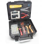 Goldtool LAN Repair Tool Kit 9 Piece with Heavy Duty Plastic Case - Includes Punch Down Tool - LAN Cable Tester - Modular Crimping Tool - Stripper & Cutter - Diagonal Cutter - Utility Knife & Much More