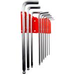 Goldtool Hex Key Set 9-Piece Ball Point Long Arm - 1.5 - 2 - 2.5 - 3 - 4 - 5 - 6 - 8 - 10mm
