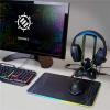 RGB Gaming HeadSet & Headphone Stand + Mouse Cord Holder X 2 USB Port Hub Black Hanger / Holder for Headset / Headphone / 7 LED Colors + Color Changing Mode RGB Gaming HeadSet & Headphone Stand + Mouse Cord Holder X 2 USB Port Hub Black Hanger / Holder for Headset / Headphone / 7 LED Colors + Color Changing Mode