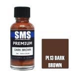 QVIA LUKAS SMS PL13 AIRBRUSH PAINT 30ML PREMIUM DARK BROWN ACRYLIC LACQUER SCALE MODELLERS SUPPLY