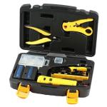 Sprotek STK-9603  6 Piece Network Installation Kit with Storage Case. Includes Punch Down Tool,RJ45LAN Cable Tester, Stripper and Cutter, Modular Crimping Tool.