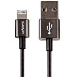 StarTech.com USBLTM1MBK USB 2.0 - 480Mbps USB-A to Lightning Cable - 1m - Black Premium - Metal Connectors - Apple Lightning - MFi Certified