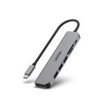 Unitek 7-in-1 Multi-Port Hub with USB-C Connector - Space Grey 3x USB-A Ports - 1x HDMI - SD & MicroSD Slots - USB-C Charging Port with 100W PD - 5Gbps SuperSpeed Data-Sync