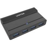 Unitek 4-Port KVM Switcher with 4x USB-A 3.0 Ports - Share USB Devices Between 2x Laptops/PCs, Upto 5Gbps Transfer Speed, LED Indicator, Plug & Play - Inc USB-A to C & USB-A to DC Cables