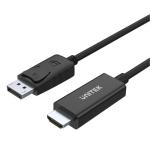 Unitek DisplayPort to HDMI Cable - 1.8m - Black Up to 1920x1200 - Up to 1080P - Audio & Visual Pass-Through