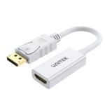 Unitek 4K 30Hz DisplayPort to HDMI 1.4 Adapter with 20cm Cable. Supports 4K UltraHDResolution.Plug&Play. White Colour