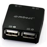 mbeat USB-UPH110K Super mini 4 port USB 2.0 hub with tuck-away cable design