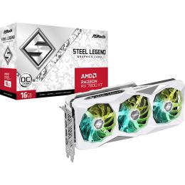 ASRock AMD Radeon RX 7800 XT Steel Legend 16GB OC GDDR6 Graphics Card 2.5 Slot - 2x 8 Pin Power - Minimum 800W PSU