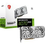 MSI NVIDIA GeForce RTX 4070 SUPER VENTUS 2X WHITE 12GB OC GDDR6X Graphics Card 2 Slot - 1x 16 Pin Power (2x 8 Pin Power Adapter Included) - Minimum 650W PSU