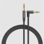 Vention BAZBH 3.5mm Male to Right-Angle Male Audio Cable - 2m - Black Cotton braided - Aluminum alloy
