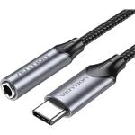 Vention BGMHF USB-C to 3.5mm Earphone Adapter - 1m - Gray DAC - Aluminum Alloy