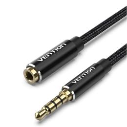 Vention BHCBJ  Cotton Braided TRRS 3.5mm Male to 3.5mm Female Audio Extension Cable 5M BlackAluminumAlloy Type