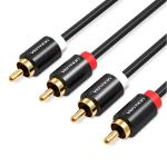 Vention VAB-R06-B300  2RCA Male to Male Audio Cable 3M Black Metal Type