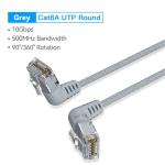 Vention IBOHD Cat6A UTP Patch Cable - 50cm - Gray Rotate Right Angle - Slim Type