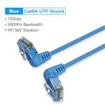 Vention IBOLD Cat6A UTP Patch Cable - 50cm - Blue Rotate Right Angle - Slim Type