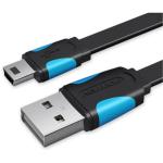 Vention VAS-A14-B100  Flat USB2.0 A Male to Mini 5 Pin Male Cable 1M Black