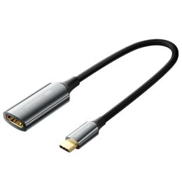 Vention CREBC  Cotton Braided USB-C to HDMI 4K Converter 0.25M Black Zinc Alloy Type