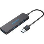 Vention 4-in-1 USB 3.0 Hub - Black 4 Ports USB 3.0 - 0.15m