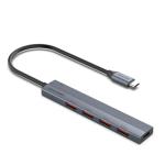 Vention CKHHC  USB-C to USB 3.2 Gen 2 Type-A x 4 Mini Hub with USB-C Power Supply Port 0.25MGrayAluminum Alloy Type