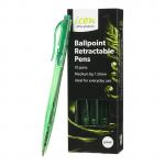 Icon Ballpoint Retractable Pens - Medium - Green - 10 Pack