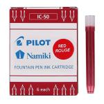 Pilot IC-50-R Fountain Pen Ink Cartridge Red - Pack of 6